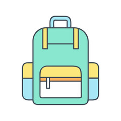 Colorful outlined school backpack ideal for back to school and travel