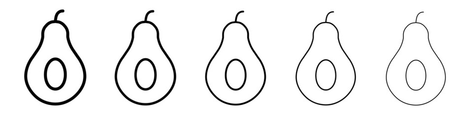 avocado icon flat illustration set logo