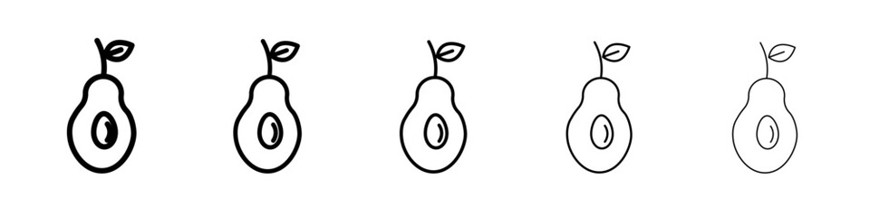 avocado icon flat illustration set logo