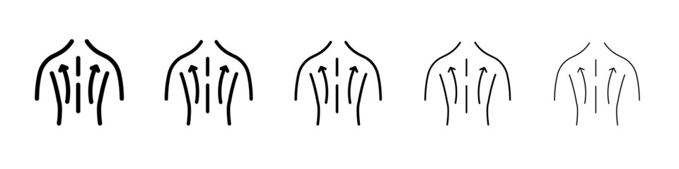 Back massage icon flat illustration set logo