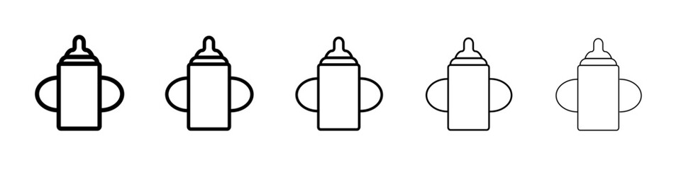 baby sippy icon flat illustration set logo