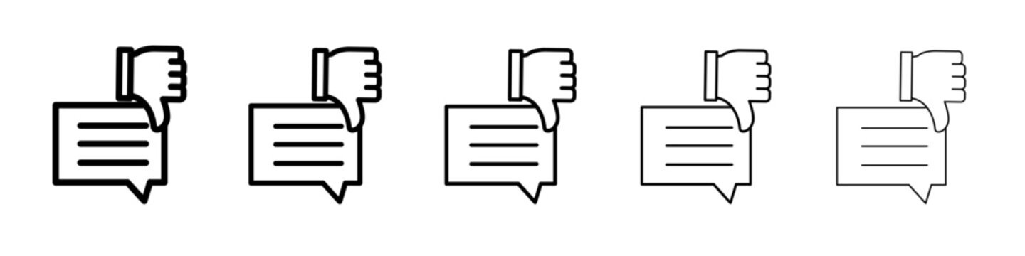 bad feedback icon flat illustration set logo