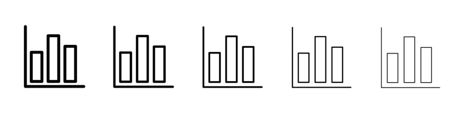 Bar Chart Icon flat illustration set logo