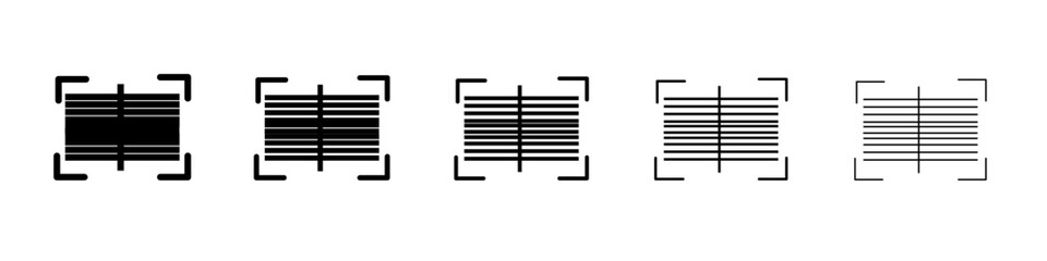 Bar code scanner icon flat illustration set logo