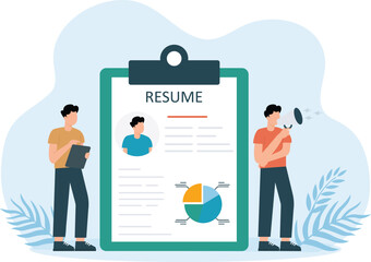 Resume,Recruitment. Human Resources Department. businessman with
