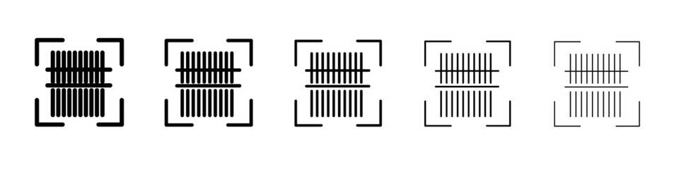 Bar code scanner icon flat illustration set logo
