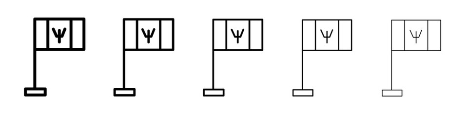 Barbados country flag icon flat illustration set logo