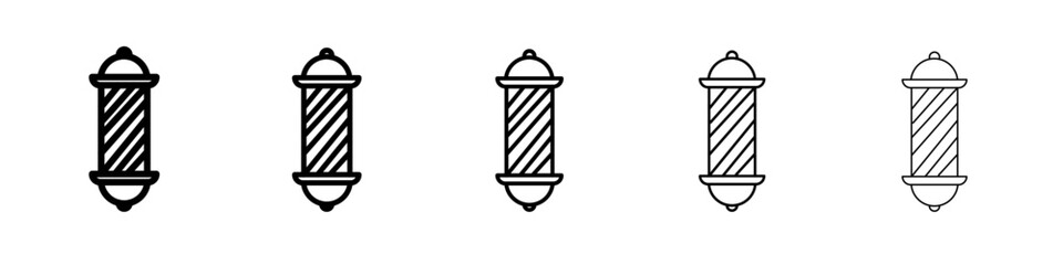 barber pole icon flat illustration set logo