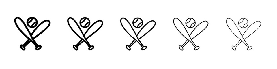 baseball sports icon flat illustration set logo