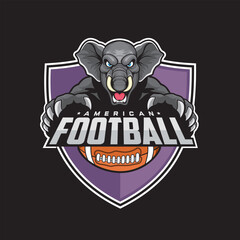 american football club logo elephant vector illustration design