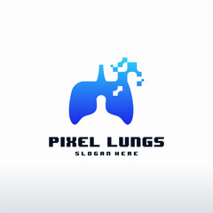 Digital Lungs, Pixel Lungs logo designs concept, design concept, logo, logotype element for template
