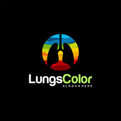 Lungs Color Logo designs concept vector, Colorful Modern Lungs Health Care logo template
