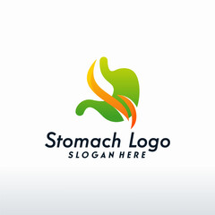 Modern Stomach logo designs vector with swoosh, Health Stomach logo template