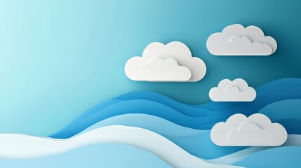 White cloud object for nature design summer background