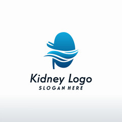 Modern Kidney logo with Swoosh, Health Kidney logo designs vector