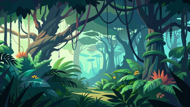 Enthralling Jungle Landscape. A Path Through Lush Greenery