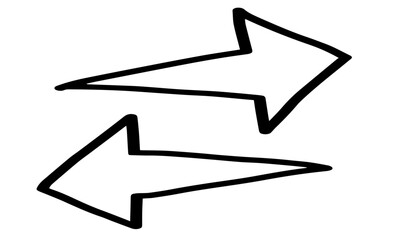 シンプルな手書き矢印 ベクター