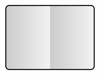 Book, empty, neutral gray rectangle graphic for design