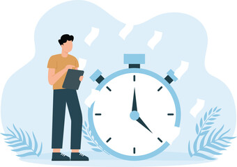 Stopwatch,Male hand holding stopwatch. Time management concept
