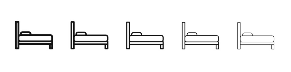 Bed icon flat illustration set logo