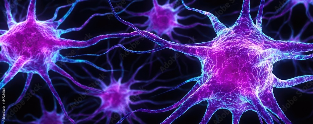 Poster neurotransmitter imbalance affects dopamine pathway concept. colorful neurons network illustrating b