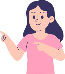 Woman Pointing to the Left