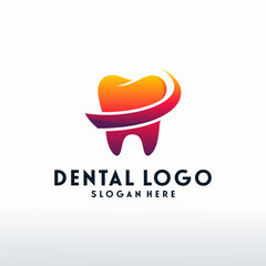 Modern Dental Logo designs concept vector, Dental care logo with swoosh symbol