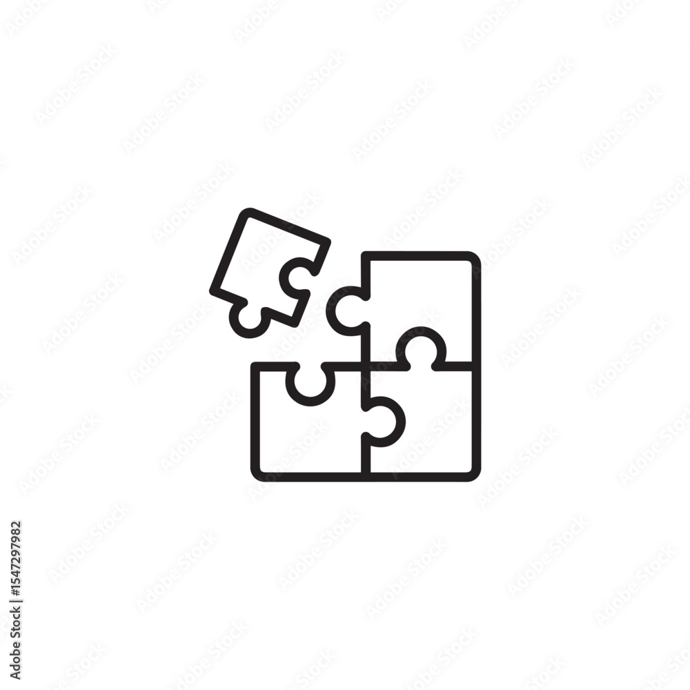 Wall mural unfinished jigsaw puzzle solution conceptual problem solving idea isolated on white background
