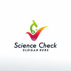 Fototapeta premium Science Check logo designs concept vector, Stethoscope Logo designs, Logo symbol icon
