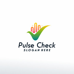 Pulse Check logo designs concept vector, Health Vibe logo template, Logo symbol icon