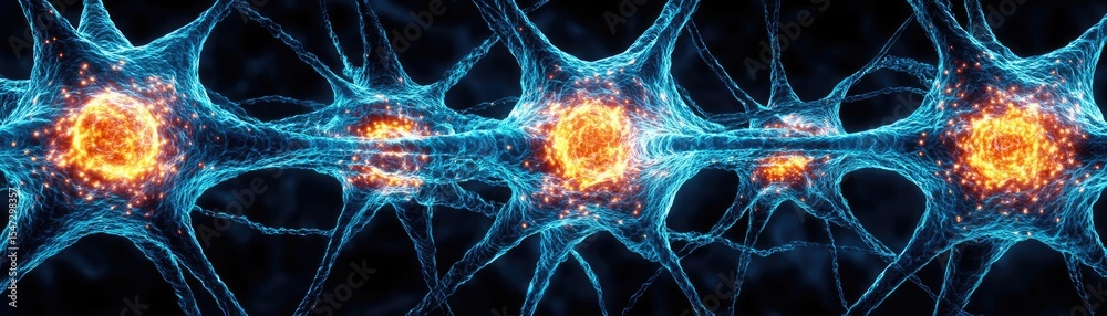 Poster dopamine regulation and pathway disruption concept. intricate neural network illustration showcasing