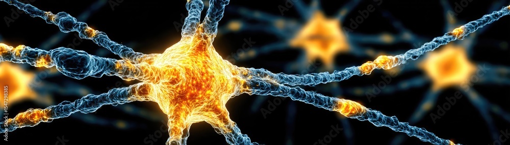 Aufkleber dopamine regulation and pathway disruption concept. magnified view of interconnected neurons showcas