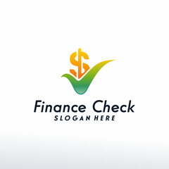 Finance Check logo designs concept vector, Dollar Check logo symbol, Logo icon template