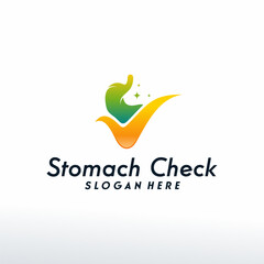 Stomach Check logo designs concept vector, Stomach Logo template, Health Stomach logo symbol