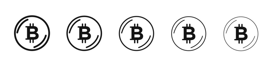 Bitcoin Icon flat illustration set logo