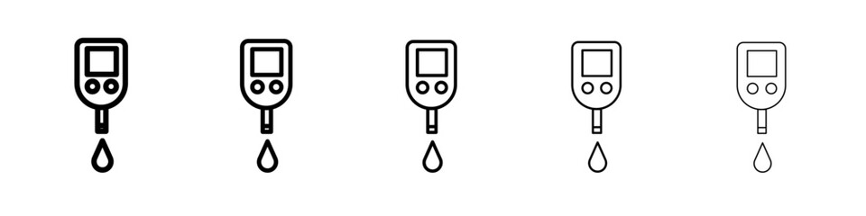 blood glucose icon flat illustration set logo