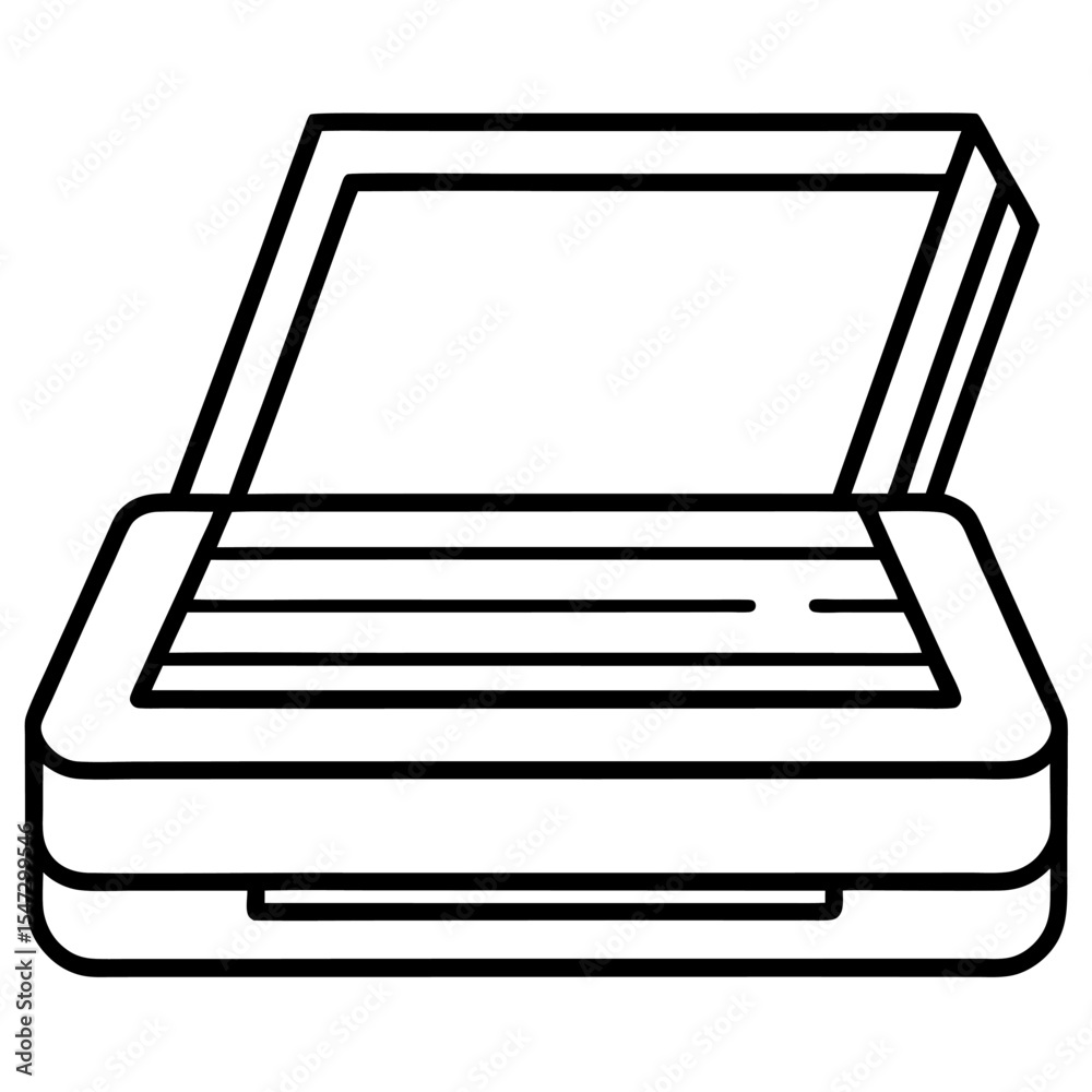 Poster modern in line scanner illustration for document processing and data capture