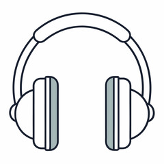 Outline icon of noise cancelling headphones with earcups and headband
