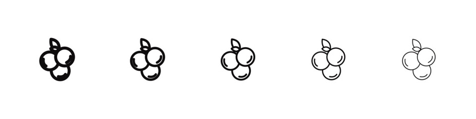 Blueberry icon flat illustration set logo
