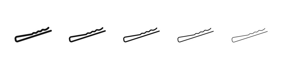 Bobby pin icon flat illustration set logo