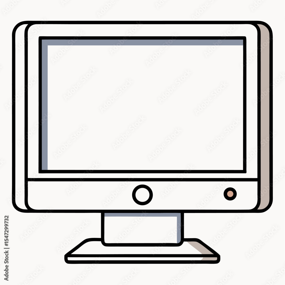 Fototapete Clean outline icon of an all in one computer on a white background