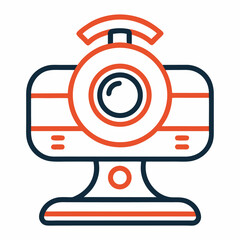 Clean line art webcam icon on a white background