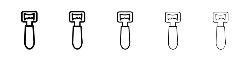 Bottle opener icon flat illustration set logo