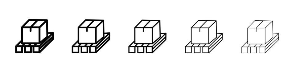 box on a pallet icon flat illustration set logo