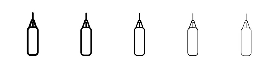 Boxing punch bag icon flat illustration set logo