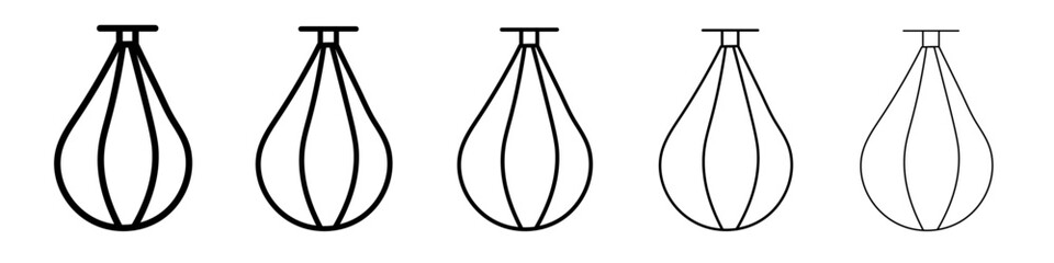 Boxing punch bag icon flat illustration set logo