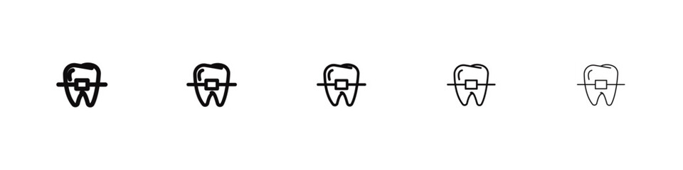 Braces icon flat illustration set logo