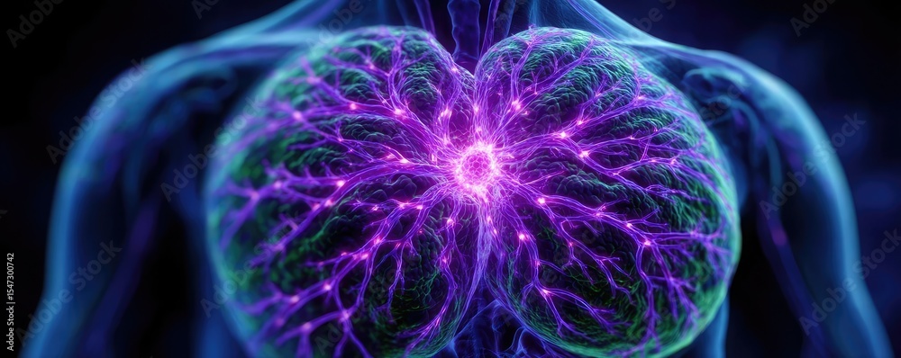 Poster gallbladder issue from blockage and infection concept. a vibrant, abstract representation of human l