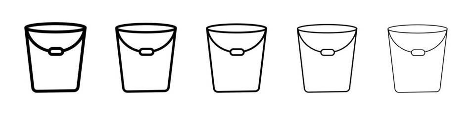 bucket icon flat illustration set logo