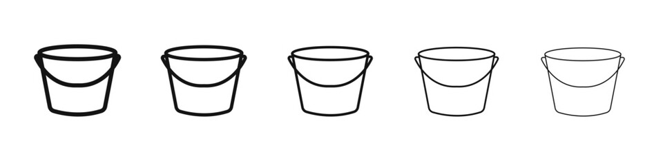 Bucket icon flat illustration set logo